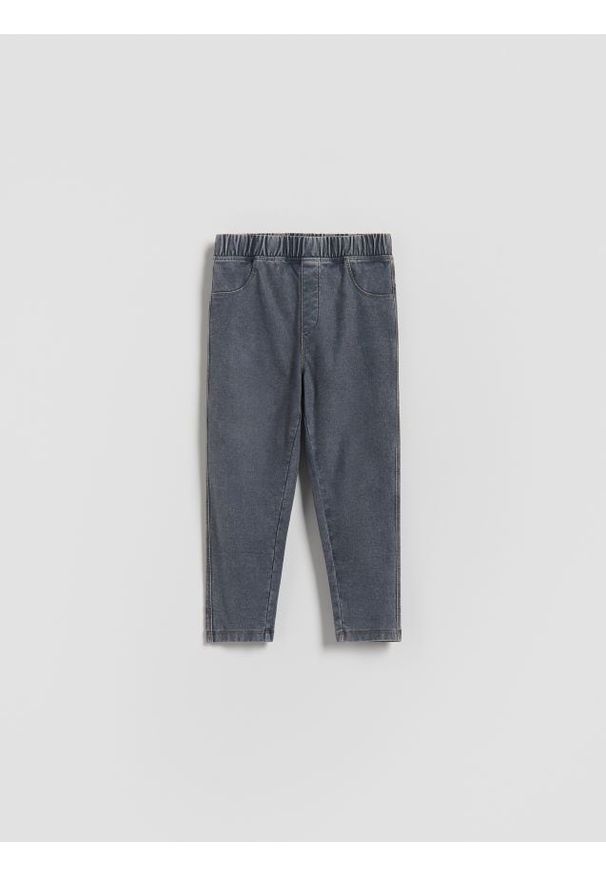 Reserved - Legginsy z efektem sprania - ciemnoszary. Kolor: szary. Materiał: bawełna, dzianina