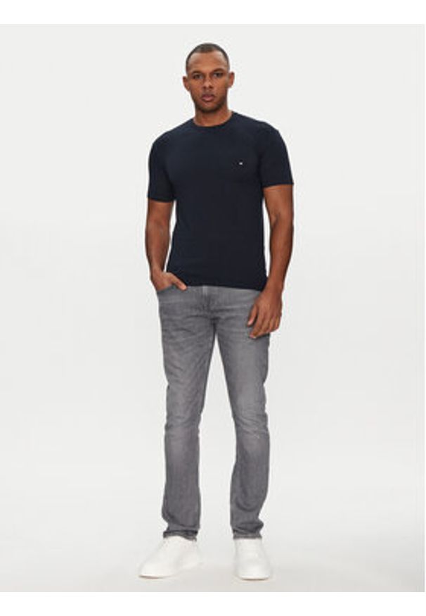 Emporio Armani Underwear T-Shirt EM000379 AF10785 UB102 Granatowy Slim Fit. Kolor: niebieski. Materiał: bawełna