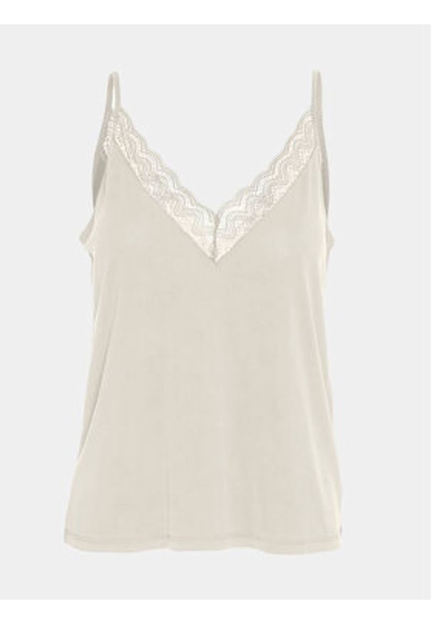 Vero Moda Top Imila 10307232 Beżowy Regular Fit. Kolor: beżowy. Materiał: syntetyk