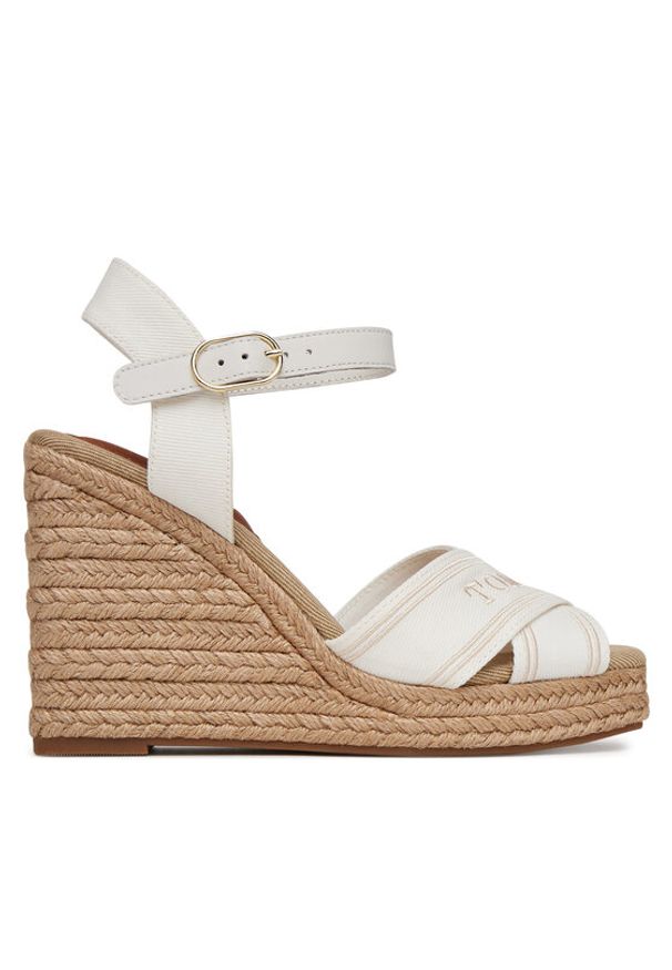 TOMMY HILFIGER - Tommy Hilfiger Espadryle Tommy Hilfiger Espad High Wedge FW0FW08668 Écru. Materiał: materiał