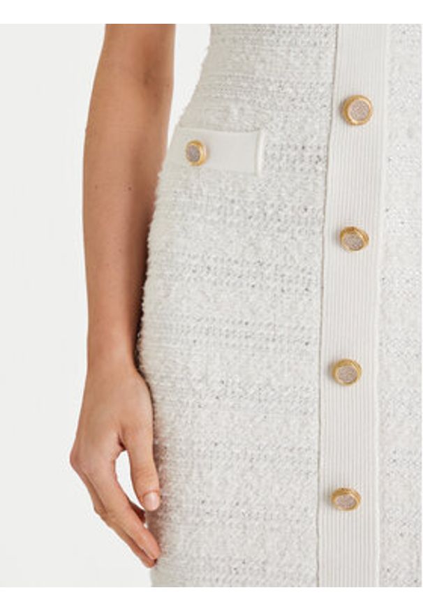 Marciano Guess Sukienka dzianinowa 6RGK48 5852Z Biały Regular Fit. Kolor: biały. Materiał: syntetyk