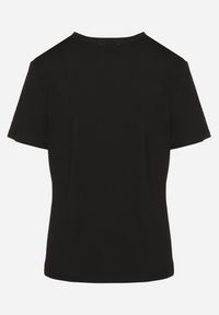 Born2be - Czarny Bawełniany T-shirt Ozdobiony Cyrkoniami Jolinea. Okazja: do pracy, na spotkanie biznesowe, na co dzień. Kolor: czarny. Materiał: bawełna. Wzór: aplikacja. Styl: casual, elegancki, klasyczny, glamour, biznesowy #3