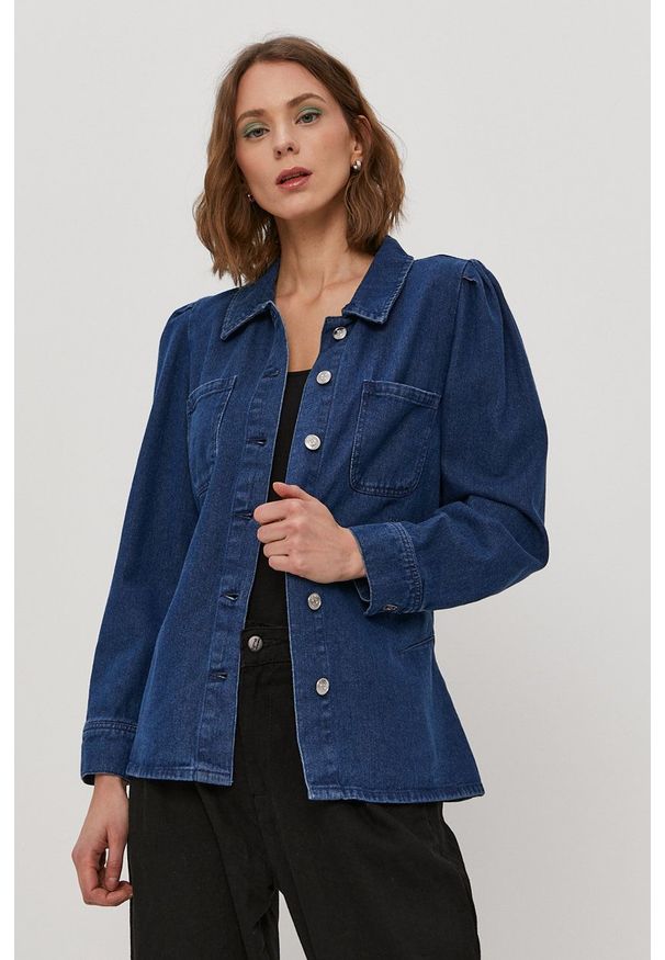 only - Only Kurtka jeansowa damska. Okazja: na co dzień. Kolor: niebieski. Materiał: jeans. Styl: casual