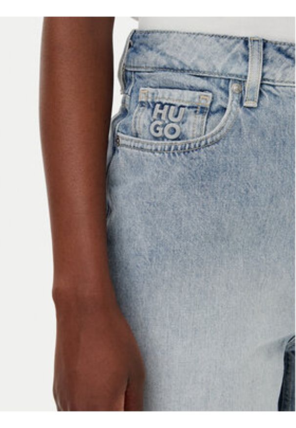 Hugo - HUGO Szorty jeansowe Gelita 50538863 Niebieski Relaxed Fit. Kolor: niebieski. Materiał: bawełna
