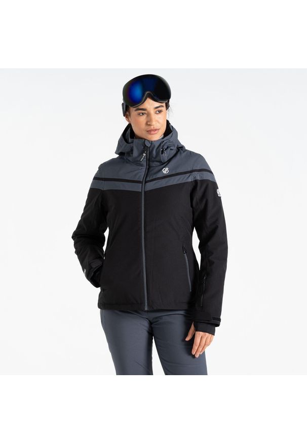 DARE 2B - Kurtka narciarska damska Flurry. Kolor: szary, wielokolorowy, czarny. Materiał: materiał. Sezon: zima. Sport: narciarstwo