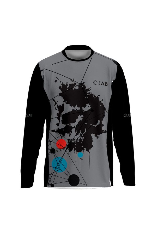 C-LAB - Koszulka MTB Enduro z długim rękawem Skeletor. Kolor: wielokolorowy, szary, czarny. Materiał: tkanina. Długość rękawa: długi rękaw. Długość: długie. Sport: kolarstwo