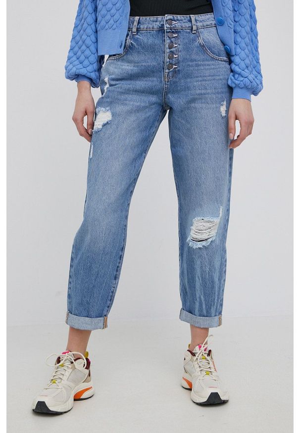 only - Only jeansy Troy damskie high waist. Stan: podwyższony. Kolor: niebieski