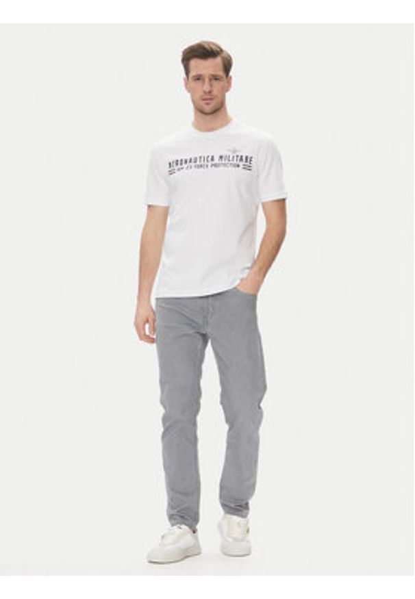 Aeronautica Militare T-Shirt 251TS1942J538 Biały Regular Fit. Kolor: biały. Materiał: bawełna