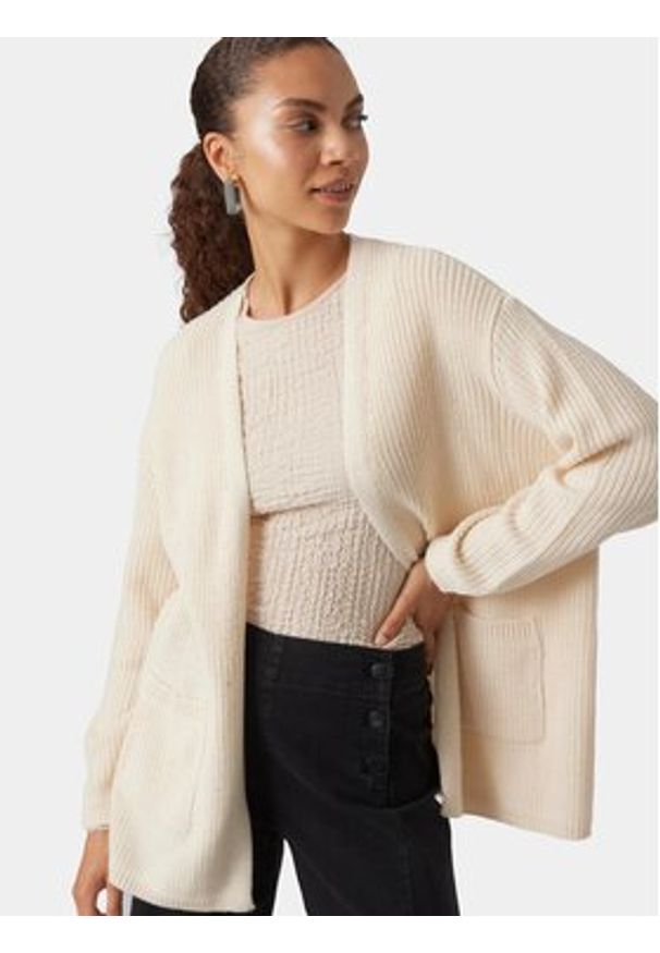 Vero Moda Kardigan Fabulous 10297806 Beżowy Regular Fit. Kolor: beżowy. Materiał: syntetyk