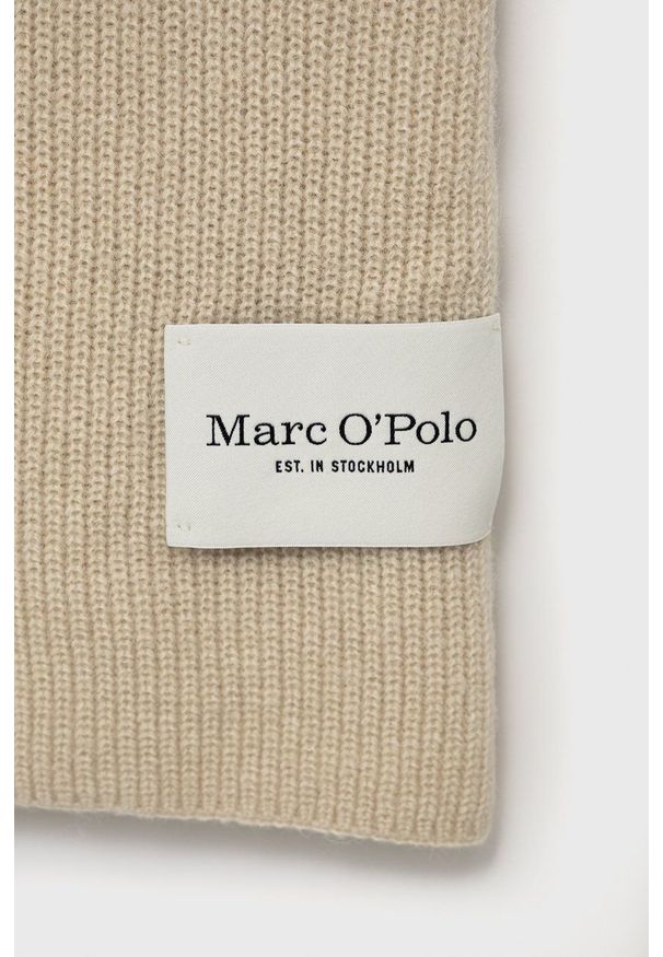 Marc O'Polo - Szalik wełniany. Kolor: beżowy. Materiał: wełna