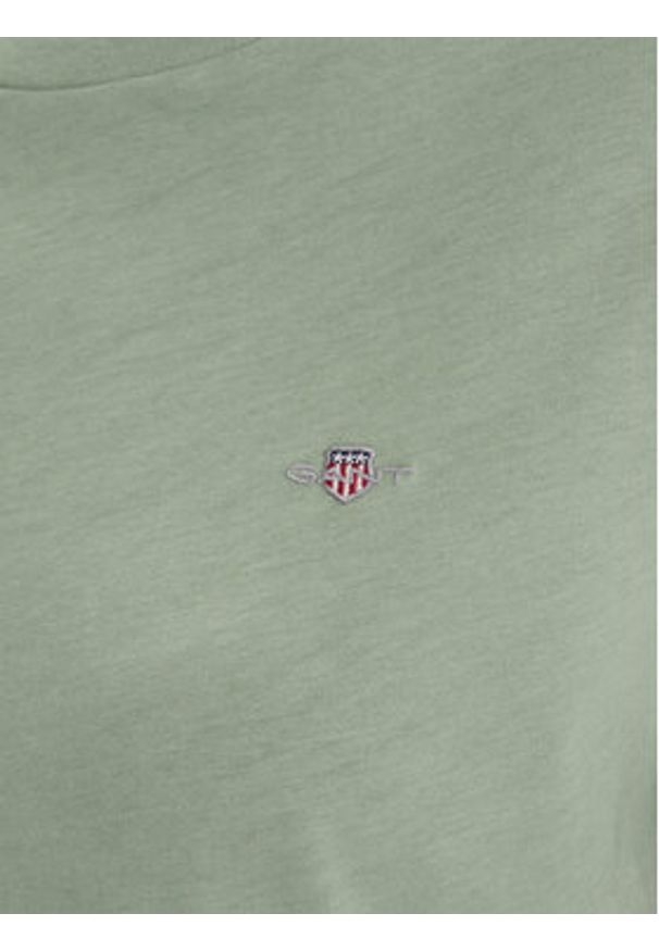 GANT - Gant T-Shirt Shield 4200200 Zielony Regular Fit. Kolor: zielony. Materiał: bawełna