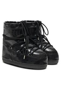 Moon Boot Śniegowce Icon Low Glitter 80D1409440 Czarny. Kolor: czarny. Materiał: skóra