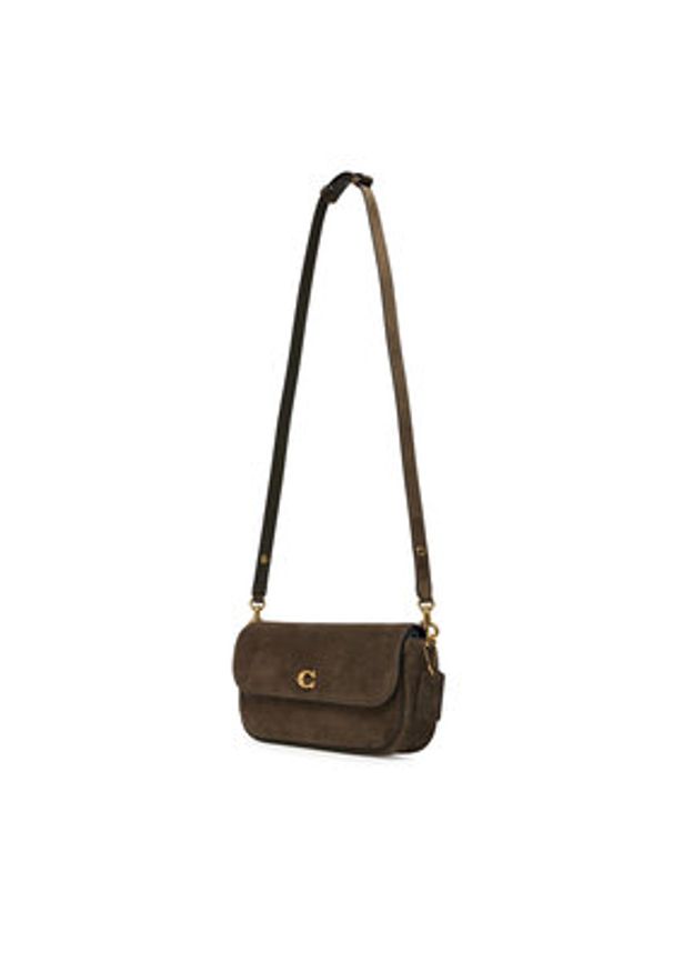 Coach Torebka Brook Flap CCD07 Khaki. Kolor: brązowy. Materiał: skórzane, zamszowe