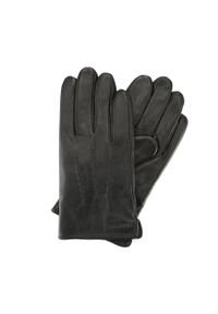 Wittchen - Ocieplane czarne rękawiczki męskie ze skóry naturalnej czarne. Kolor: czarny. Materiał: skóra. Sezon: zima. Styl: klasyczny #1