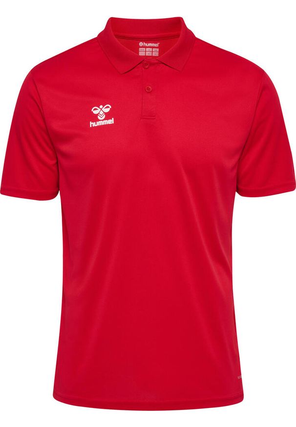 Koszulka poliestrowa sportowa Hummel Essential 24 Polo czerwona. Typ kołnierza: polo. Kolor: czerwony, wielokolorowy, różowy. Materiał: poliester. Styl: sportowy