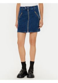 Hugo - HUGO Spódnica jeansowa mini Gavade 50530320 Niebieski Slim Fit. Kolor: niebieski. Materiał: bawełna #1