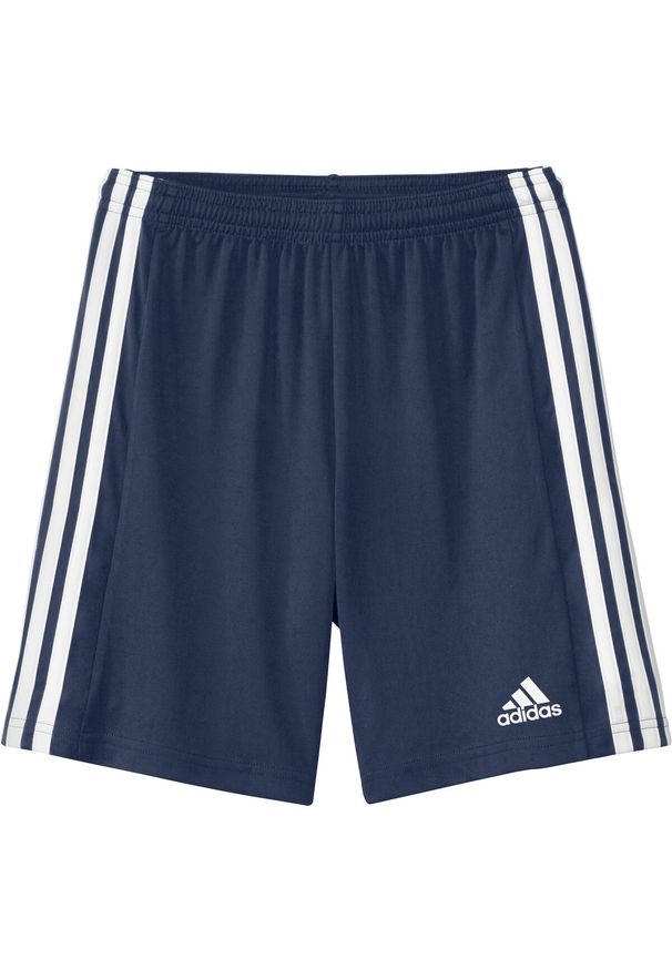 Adidas - Spodenki dla dzieci Squadra 21 Short Youth. Kolor: biały, wielokolorowy, niebieski. Materiał: poliester. Długość: krótkie. Styl: sportowy