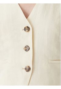 Marella Kamizelka garniturowa Veranda 2615151032 Écru Regular Fit. Kolor: kremowy. Materiał: len #5