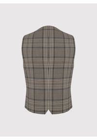 Pako Lorente - PAKO LORENTE – Brązowa dwurzędowa kamizelka męska w kratę. Kolor: brązowy. Materiał: wełna. Styl: elegancki #2