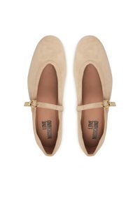 Love Moschino - LOVE MOSCHINO Baleriny JA11101G1OJA0104 Beżowy. Kolor: beżowy. Materiał: skóra, zamsz #5