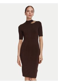 Marciano Guess Sukienka dzianinowa G6YK28 Z1059 Brązowy Slim Fit. Kolor: brązowy. Materiał: wiskoza #1