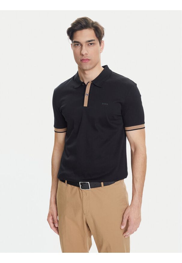 BOSS Polo H-Phillipson 200 50543865 Czarny Slim Fit. Typ kołnierza: polo. Kolor: czarny. Materiał: bawełna