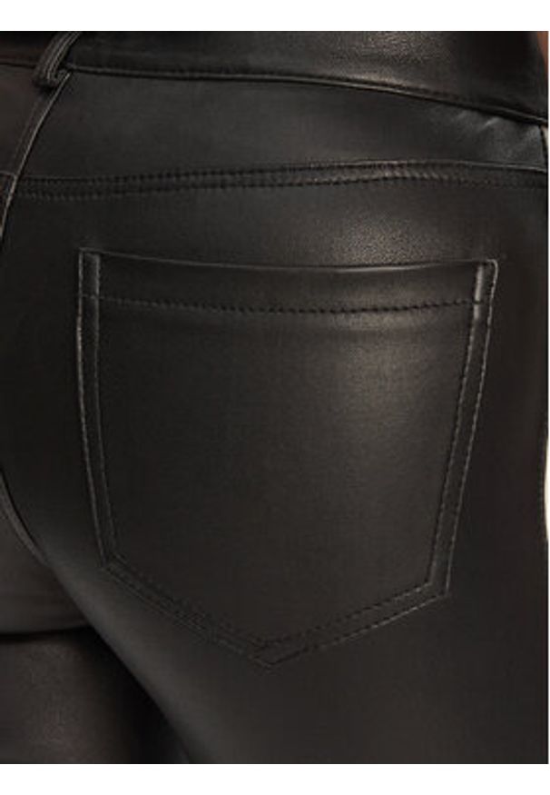 Serge Pariente Spodnie skórzane Sexy Stretch Thin Strip Czarny Slim Fit. Kolor: czarny. Materiał: skóra