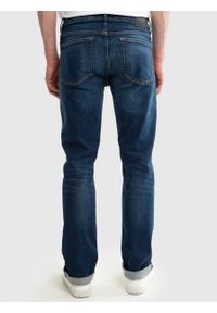 Big-Star - Spodnie jeans męskie dopasowane Tobias 510. Stan: obniżony. Kolor: niebieski. Wzór: napisy #4