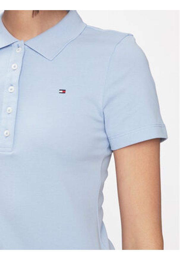 TOMMY HILFIGER - Tommy Hilfiger Sukienka codzienna 1985 WW0WW37853 Błękitny Slim Fit. Okazja: na co dzień. Kolor: niebieski. Materiał: bawełna. Typ sukienki: proste. Styl: casual