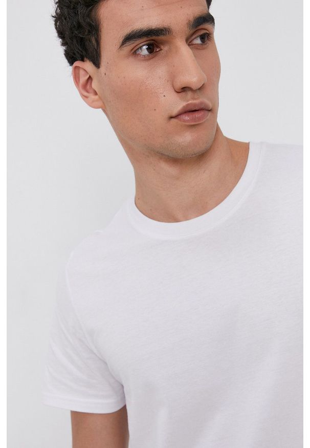 Resteröds T-shirt bawełniany (2-pack) kolor biały gładki. Okazja: na co dzień. Kolor: biały. Materiał: bawełna. Wzór: gładki. Styl: casual