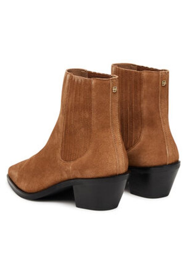 BOSS Botki Niara 50548781 Brązowy. Kolor: brązowy. Materiał: zamsz, skóra