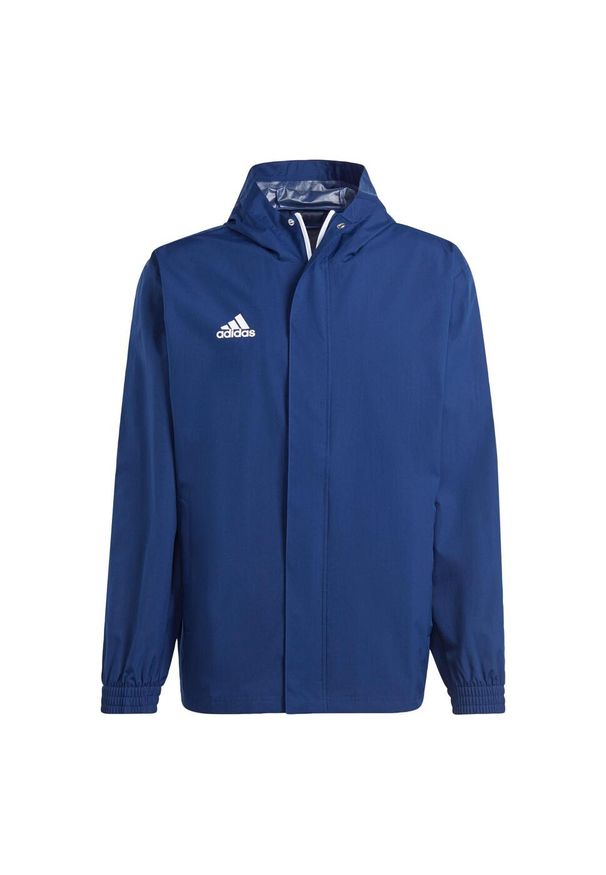 Kurtka piłkarska męska Adidas Entrada 22 All-Weather. Kolor: niebieski. Sport: piłka nożna