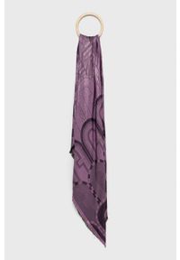 Furla Chusta z domieszką jedwabiu Miastella kolor fioletowy wzorzysta. Kolor: fioletowy. Materiał: jedwab
