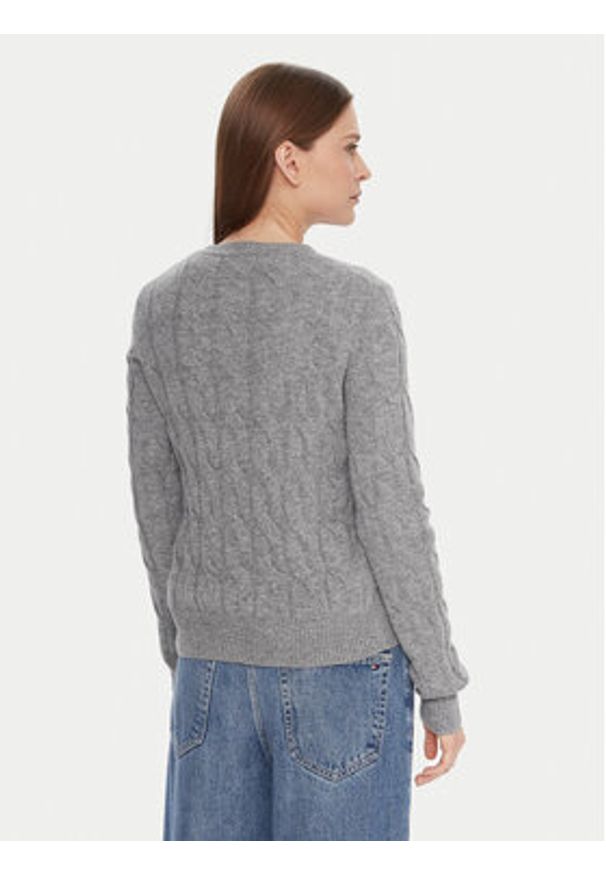 TOMMY HILFIGER - Tommy Hilfiger Kardigan WW0WW47463 Szary Regular Fit. Kolor: szary. Materiał: wełna