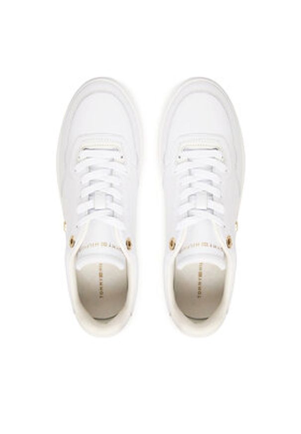 TOMMY HILFIGER - Tommy Hilfiger Sneakersy Casual Cupsole Sneaker FW0FW09022 Biały. Okazja: na co dzień. Kolor: biały. Materiał: skóra
