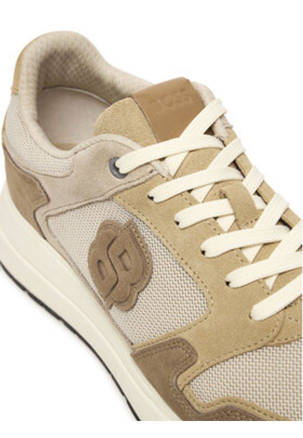 BOSS Sneakersy Vinston 50554612 Beżowy. Kolor: beżowy. Materiał: zamsz, skóra