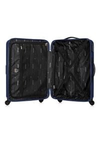 Wittchen - Średnia walizka z ABS-u tłoczona. Kolor: niebieski. Materiał: guma. Wzór: geometria. Styl: klasyczny #10