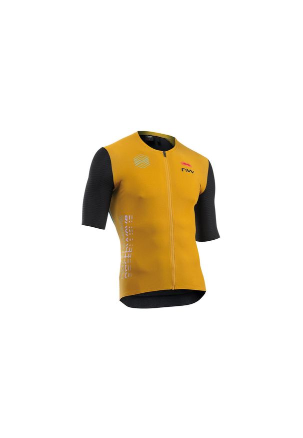 Koszulka kolarska NORTHWAVE Extreme Evo slim fit UPF50. Kolor: wielokolorowy, czarny, brązowy. Materiał: tkanina. Sport: kolarstwo