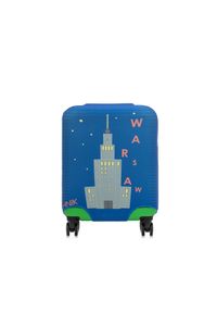 Ochnik - Pokrowiec na małą walizkę. Kolor: niebieski. Materiał: materiał, guma #1