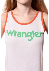 Wrangler - WRANGLER T SHIRT DAMSKI RETRO KABEL TANK ROSEWATER W730SEVLF 112130937. Długość rękawa: na ramiączkach. Wzór: nadruk. Styl: retro #9