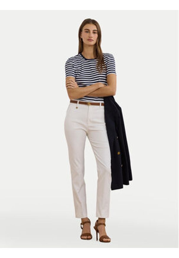 Lauren Ralph Lauren - LAUREN RALPH LAUREN Spodnie materiałowe 200811955005 Biały Skinny Fit. Kolor: biały. Materiał: bawełna