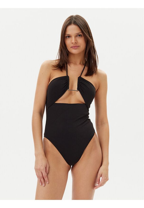 Calvin Klein Swimwear Strój kąpielowy KW0KW02813 Czarny. Kolor: czarny. Materiał: syntetyk