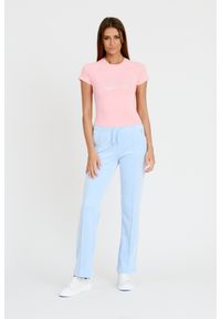 Juicy Couture - JUICY COUTURE Różowy damski t-shirt Retroshrunken Tee, Rozmiar S. Kolor: różowy #4