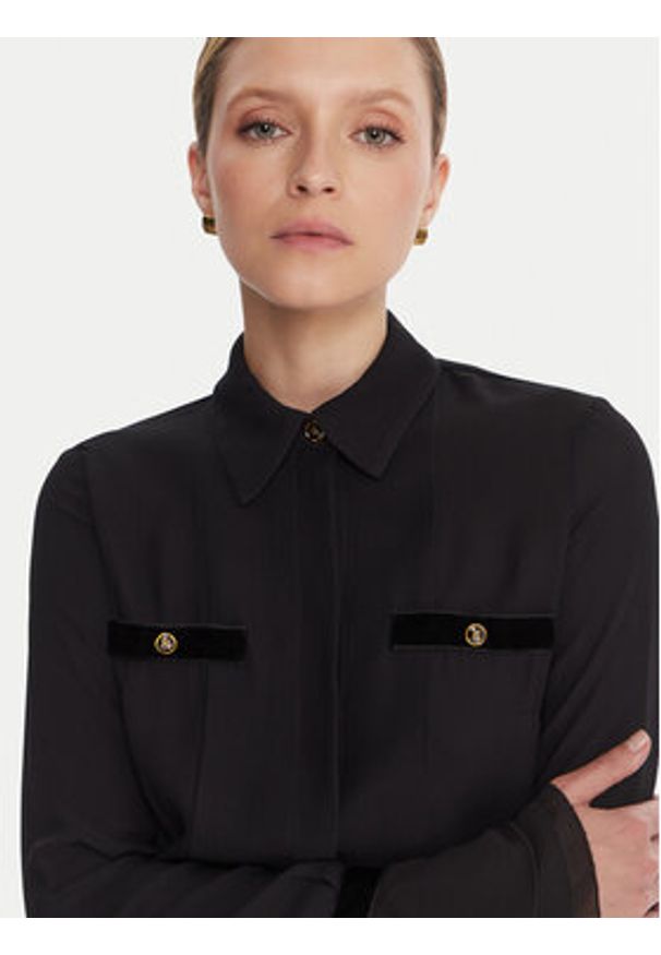 Elisabetta Franchi Koszula CA-131-57E2-V390 Czarny Regular Fit. Kolor: czarny. Materiał: wiskoza