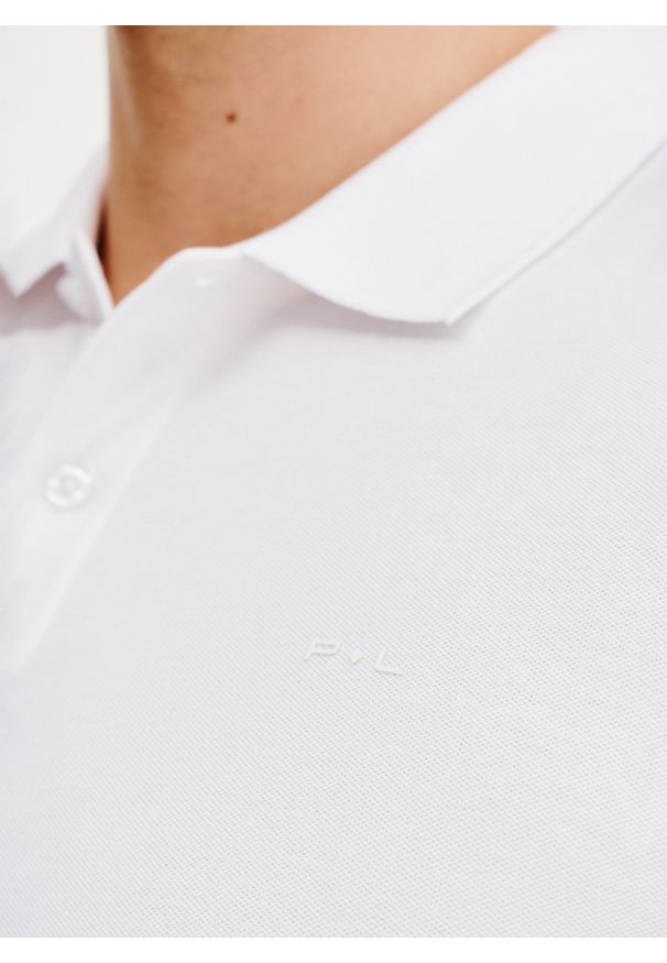 Pako Lorente - PAKO LORENTE – Biały t-shirt polo. Typ kołnierza: polo. Kolor: biały, czarny. Materiał: bawełna, elastan