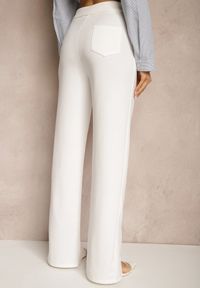 Renee - Białe Spodnie z Wiskozą High Waist w Eleganckim Stylu Tatariela. Okazja: na co dzień, na spotkanie biznesowe. Stan: podwyższony. Kolor: biały. Materiał: wiskoza. Styl: elegancki #4