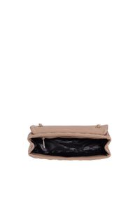 Ochnik - Pikowana torebka damska z łańcuszkiem. Kolor: beżowy. Materiał: skórzane #3