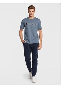 Champion T-Shirt Script Logo Embroidery 218007 Niebieski Regular Fit. Kolor: niebieski. Materiał: bawełna #5