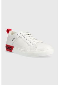 Hugo - HUGO sneakersy skórzane Mayfair LowCut 50474425.126 kolor biały. Nosek buta: okrągły. Zapięcie: sznurówki. Kolor: biały. Materiał: skóra #3