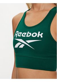 Reebok Top Identity Big Logo Cotton Bralette 100076020 Zielony Slim Fit. Kolor: zielony. Materiał: bawełna